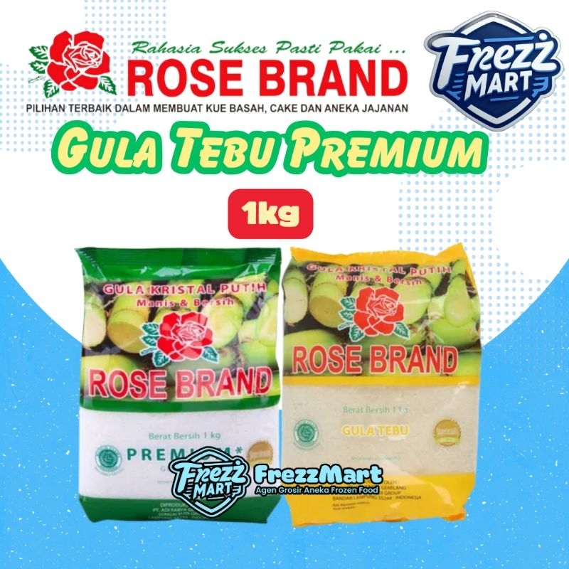 

Gula Pasir Premium RoseBrand 1kg Gula Tebu Kristal Kemasan Hijau Kuning