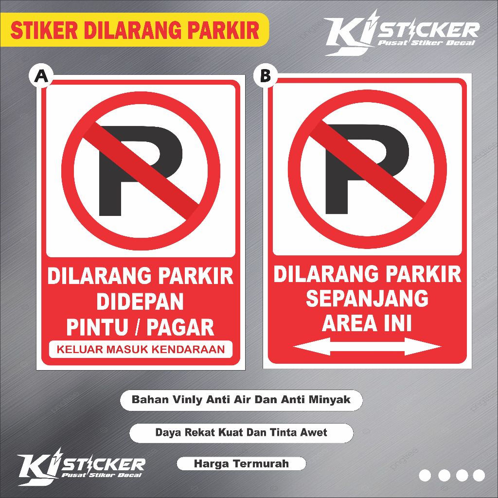 Promo Stiker Dilarang Parkir / Stiker Dilarang Parkir / Rambu Dilarang Parkir / Stiker Dilarang Park