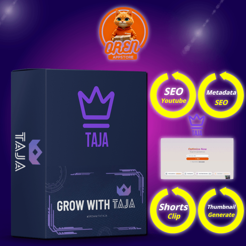 Taja Ai | SEO & Auto Clip | Pro Plan Unlimited | Opus Clip + VidIQ + TubeBuddy | Metadata Boost | Ju