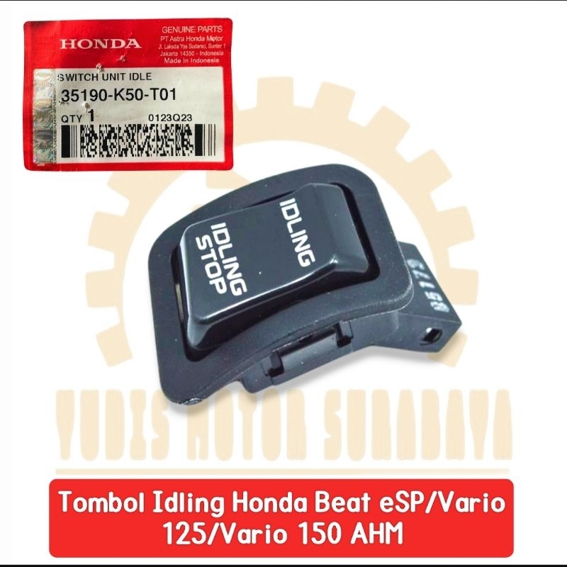 AHM 35190-K50-T01 Tombol Switch Idling Stop ISS Beat eSP,Vario 125-150 AHM