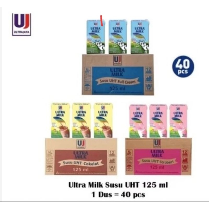 

Susu UHT Ultra 1 Dus isi 40 Pcs @125ml Coklat Stroberi Full Cream