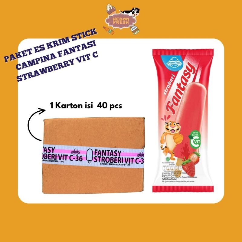 

Paket Es Krim Stick Campina Fantasi Strawberry With Vit C
