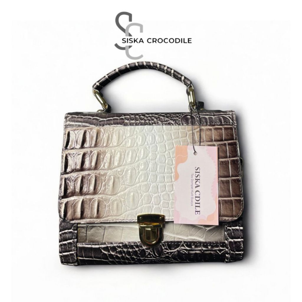 SC SISKA CROCODILE - Tas Seina Tas Pesta Tas Selampang Tas Jinjing Cewe Tas Bahu Wanita Kulit Asli