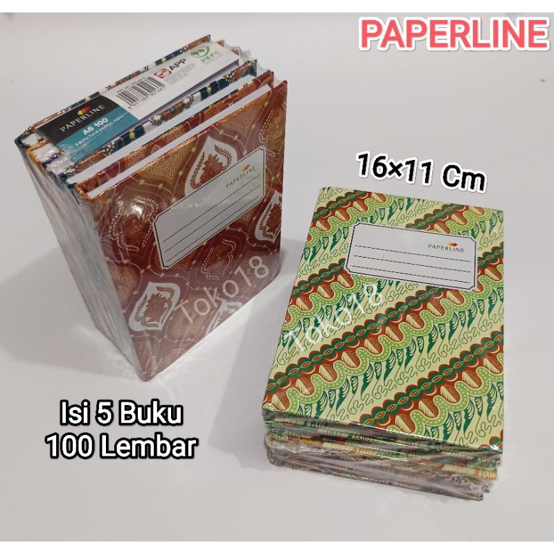 

1 Pak Buku Catatan Kecil Oktavo 100 Lembar PAPERLINE (isi 5 Buku)