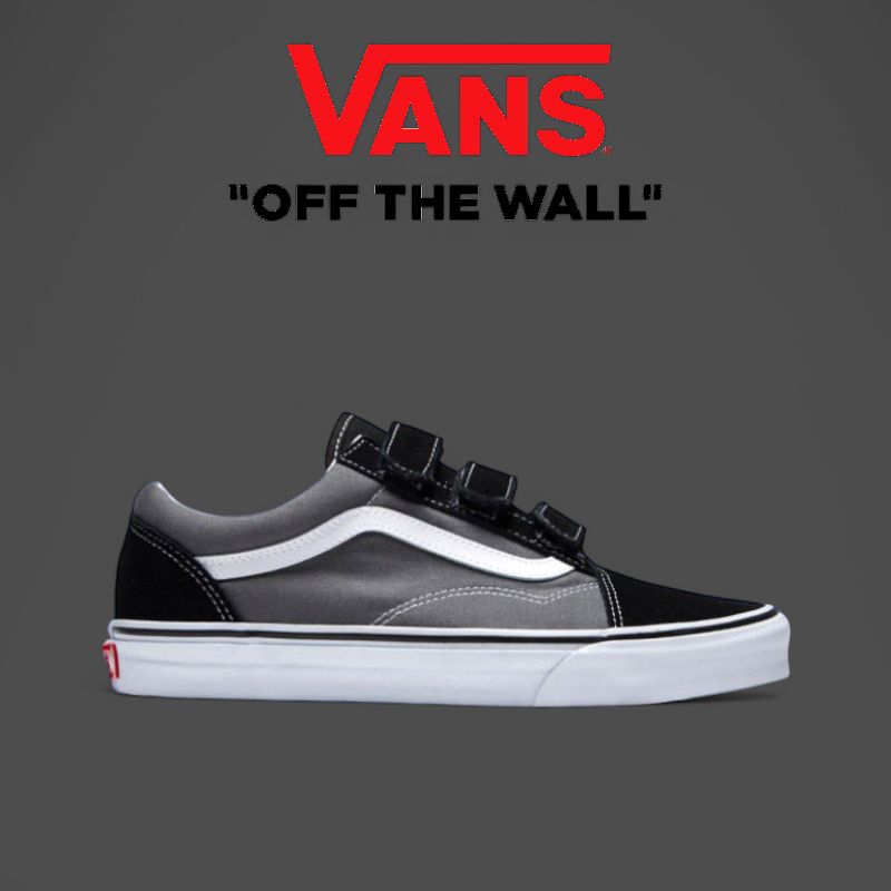 VANS OLDSKOOL VELCRO PEWTER BLACK