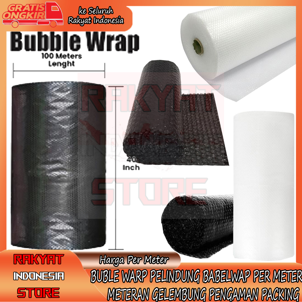 

Bubble Wrap Hitam Putih 125CM X 1M Meter Gelembung Berkualitas Plastik Meteran Pelindung Barang Anti Rusak Tebal Makanan Tanaman Kecil Pengiriman Barang Pecah Belah Pembungkus Bening Lebar Besar Packing Extra ADL Pelindung Tambahan Jumbo Packing Paking