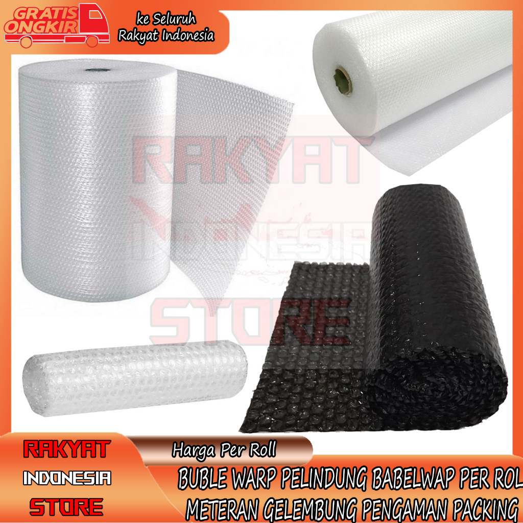 

Bubble Wrap Hitam Putih1 Roll 125cm x 50m Gelembung Berkualitas Plastik Pelindung Barang Anti Rusak Tebal Makanan Tanaman Kecil Pengiriman Barang Pecah Belah Pembungkus Bening Lebar Besar Packing Extra ADL Pelindung Tambahan Jumbo