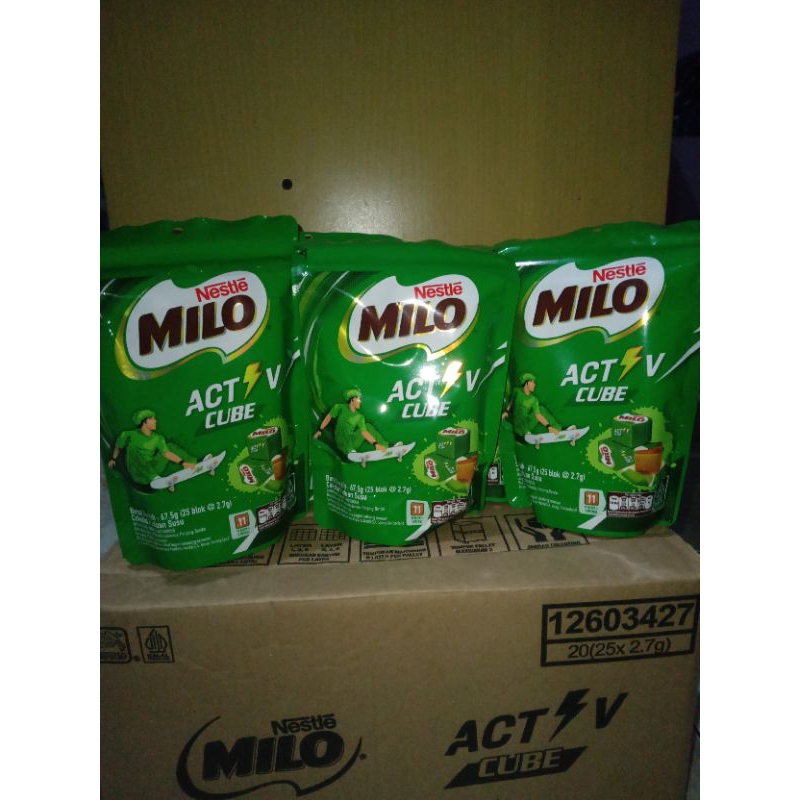 

MILO CUBE RASA COKLAT KEMASAN POUCH isi 25Pcs