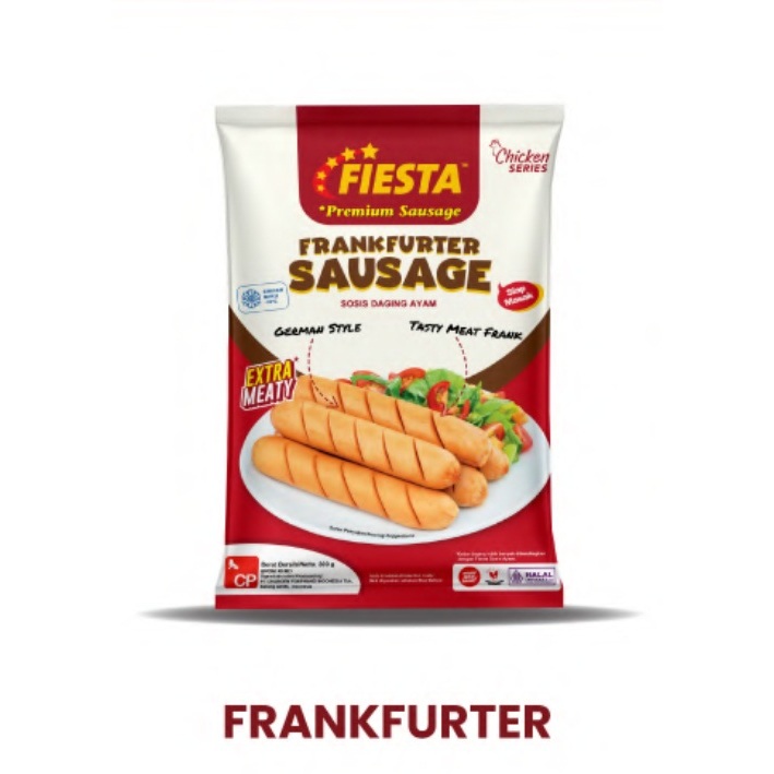 

SOSIS DAGING AYAM FRANKFURTER SAUSAGE FIESTA 300GR HALAL