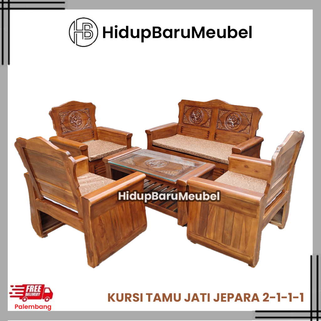 Kursi Tamu Jati 2111 BIOLA / korsi ruang tamu Jepara ukir ukiran sederhana / tempat duduk ruang teng