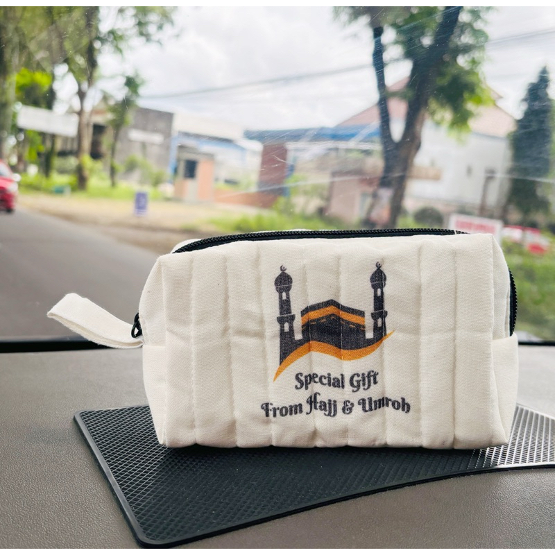 Pouch Souvenir Oleh Oleh Umroh Dompet Serbaguna Gift Haji Tempat Kosmetik Gambar Kakbah Hampers Makk