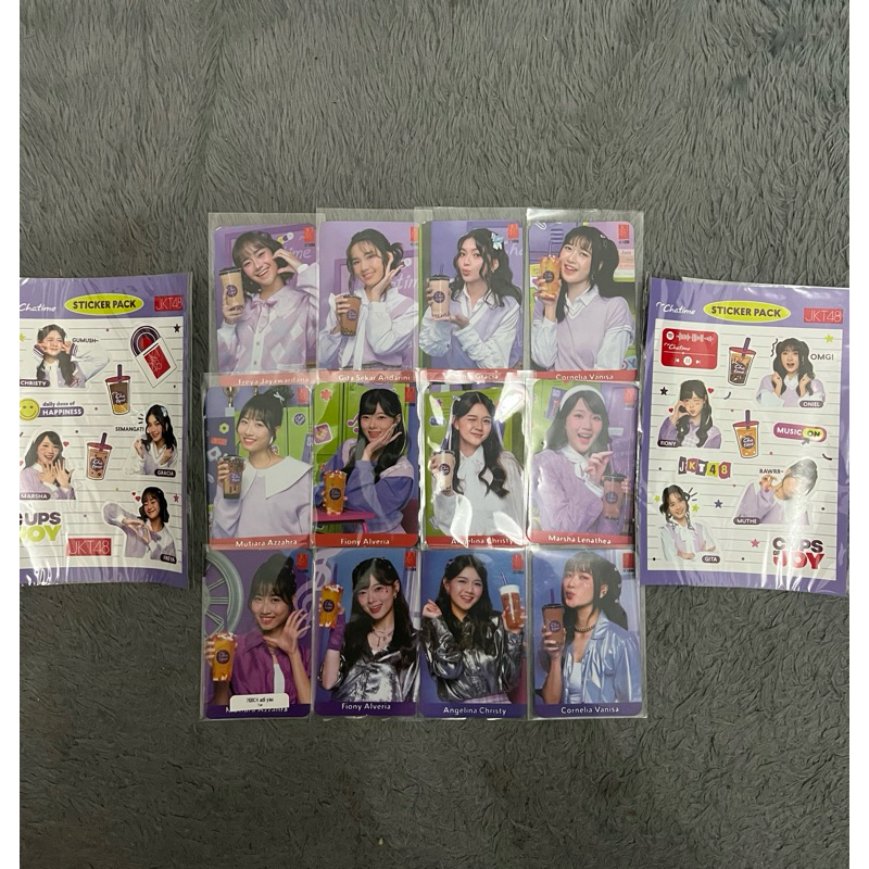 PHOTOCARD JKT48 X CHATIME MUTHE ONIEL GRACIA MARSHA CHIRSTY GITA FREYA