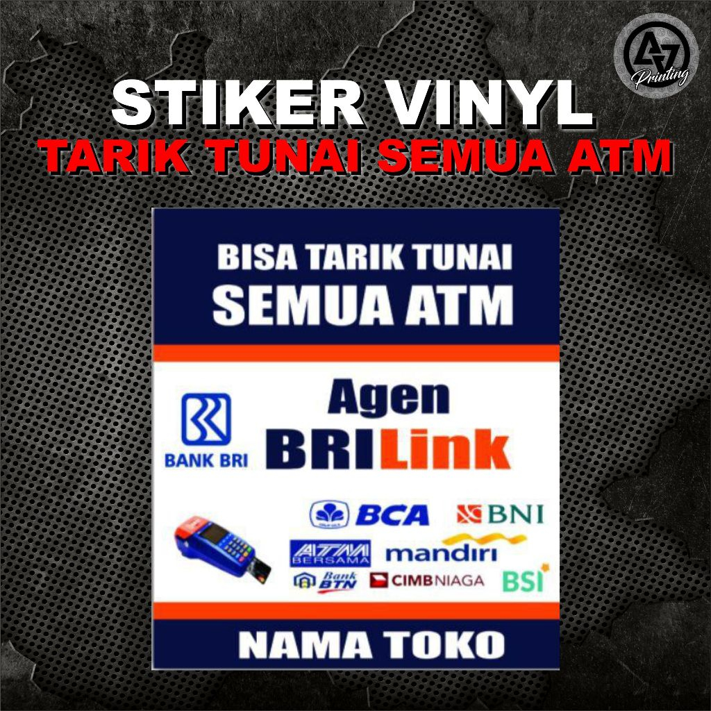 

STIKER VINYL AGEN BRI LINK BISA TARIK TUNAI SEMUA ATM