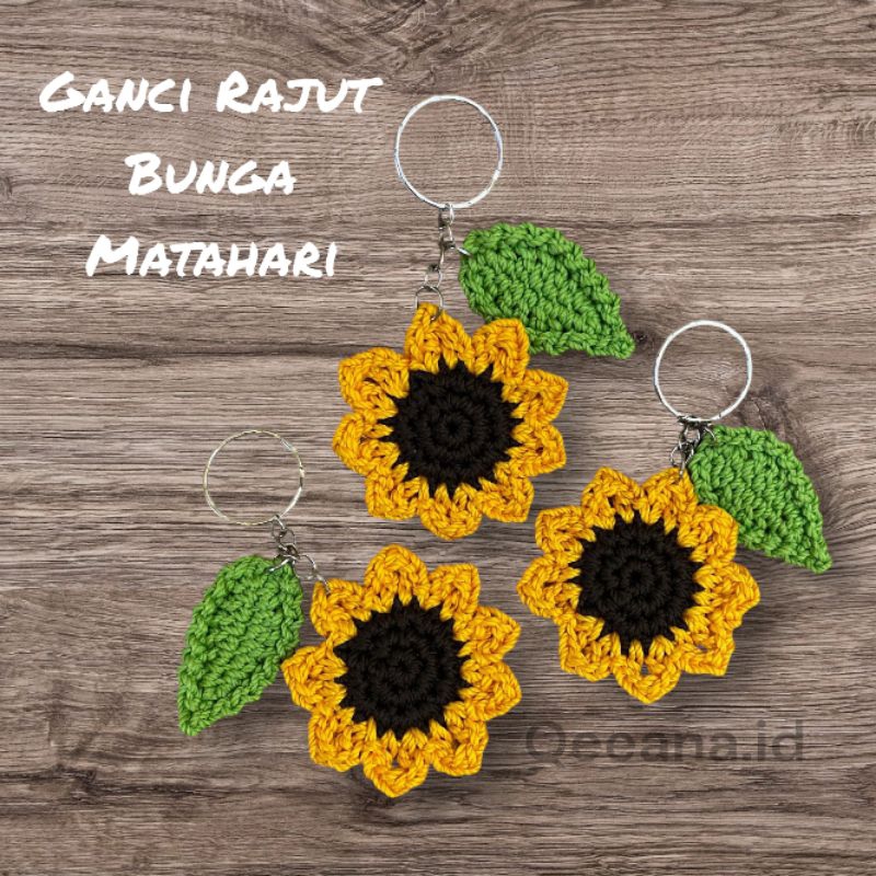 Ganci Rajut Bunga / Souvenir Ganci Rajut / Handmade