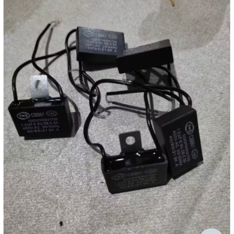 Kapasitor 1.5 uf 3uf 6 uf 10uf 12uf / Capasitor kipas angin 2 kabel 1.5uf 450 vac