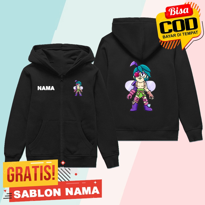 Jaket Hoodie Zipper Anak Angelo From Brawl Stars / Jaket Sleting Anak Laki Laki & Perempuan Custom N