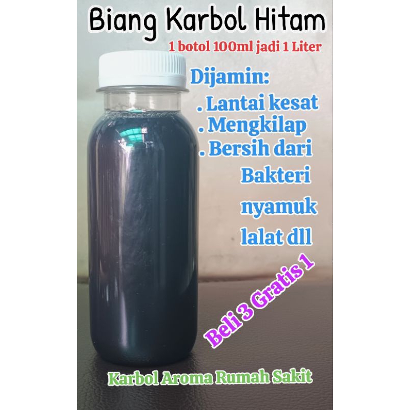biang Karbol hitam,karbol aroma rumah sakit 1 botol 100ml jadi 1 liter karbol