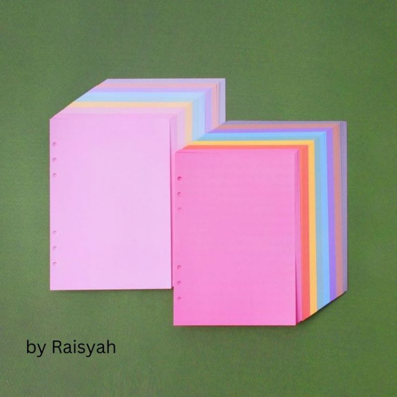 

KERTAS BINDER A5 6 LUBANG - (BLANK) POLOS BERWARNA - LOOSE LEAF A5 6 HOLES