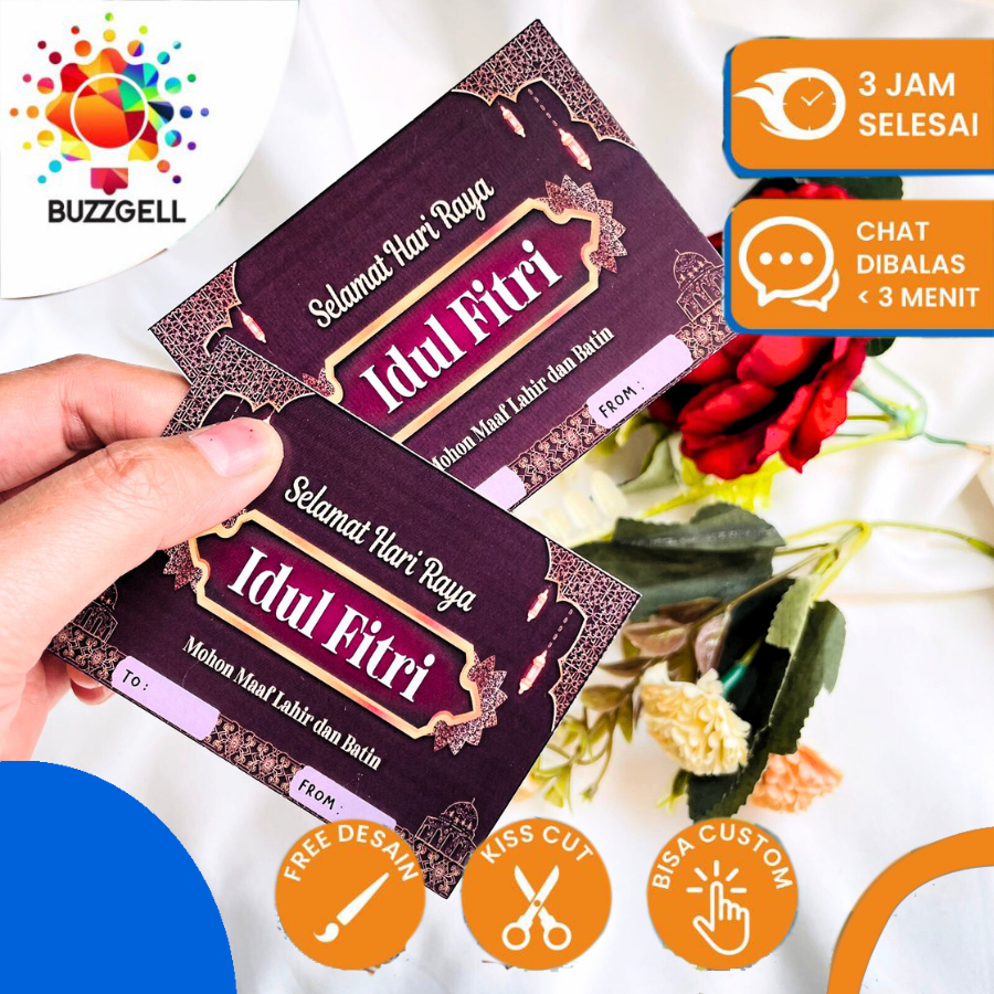 

Buzzgell Print Cetak Kartu Ucapan Idul Fitri Murah Greeting Card Lebaran Untuk Hampers Custom Nama