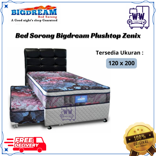 Bed Sorong Bigdream Plushtop Zenix - 120x200 Tempat Tidur Kasur Bigland Matras Spring Bed