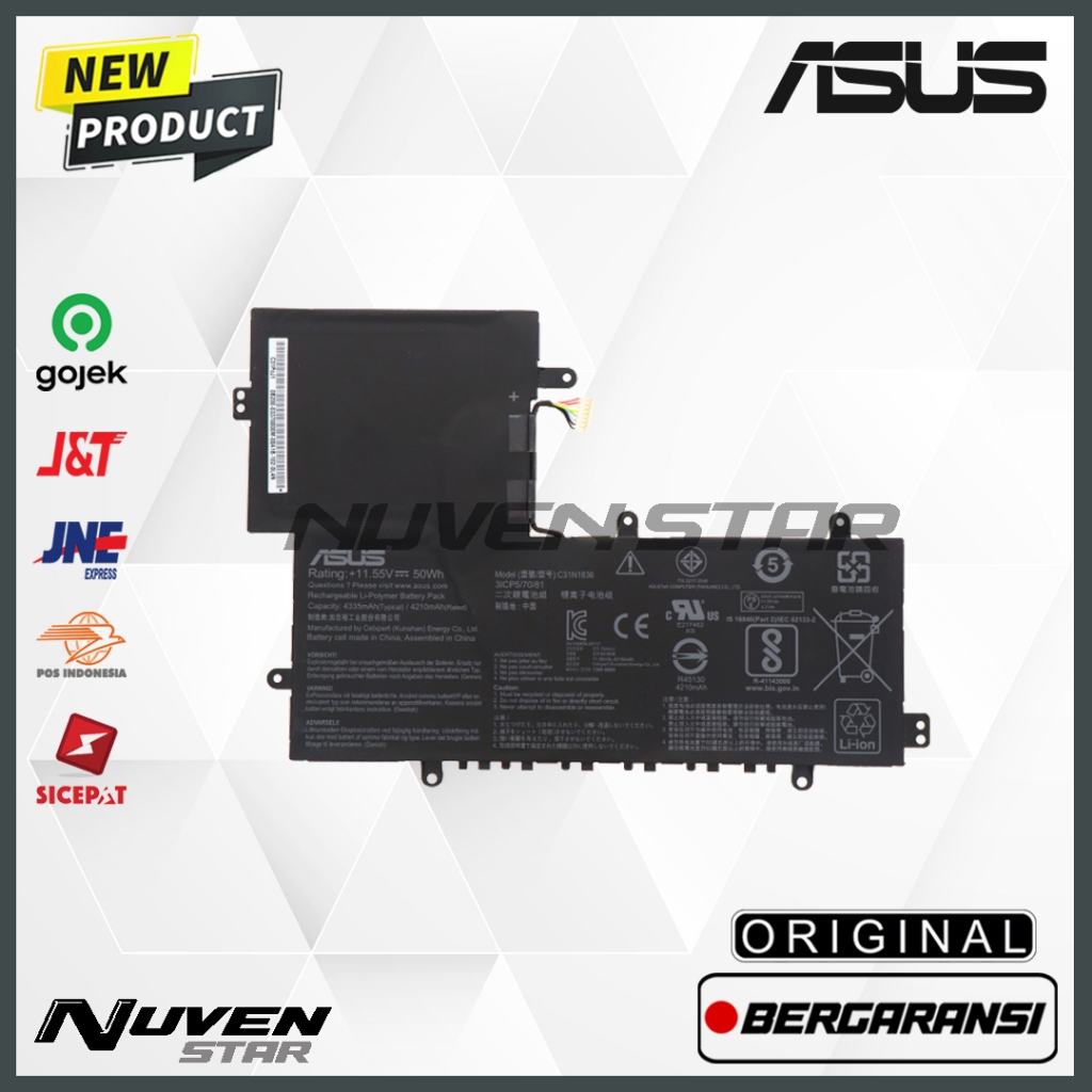 Original Baterai Laptop ASUS CromeBook Flip C214 C214MA C204MA C31N1836