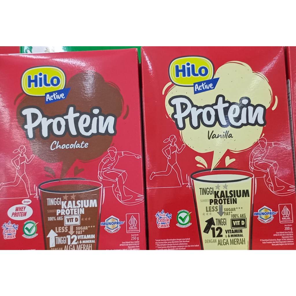 

Hilo Active Protein Chocolate Vanilla 200gr & 250gr / Hilo Active Cokelat & Vanila / Susu Dewasa