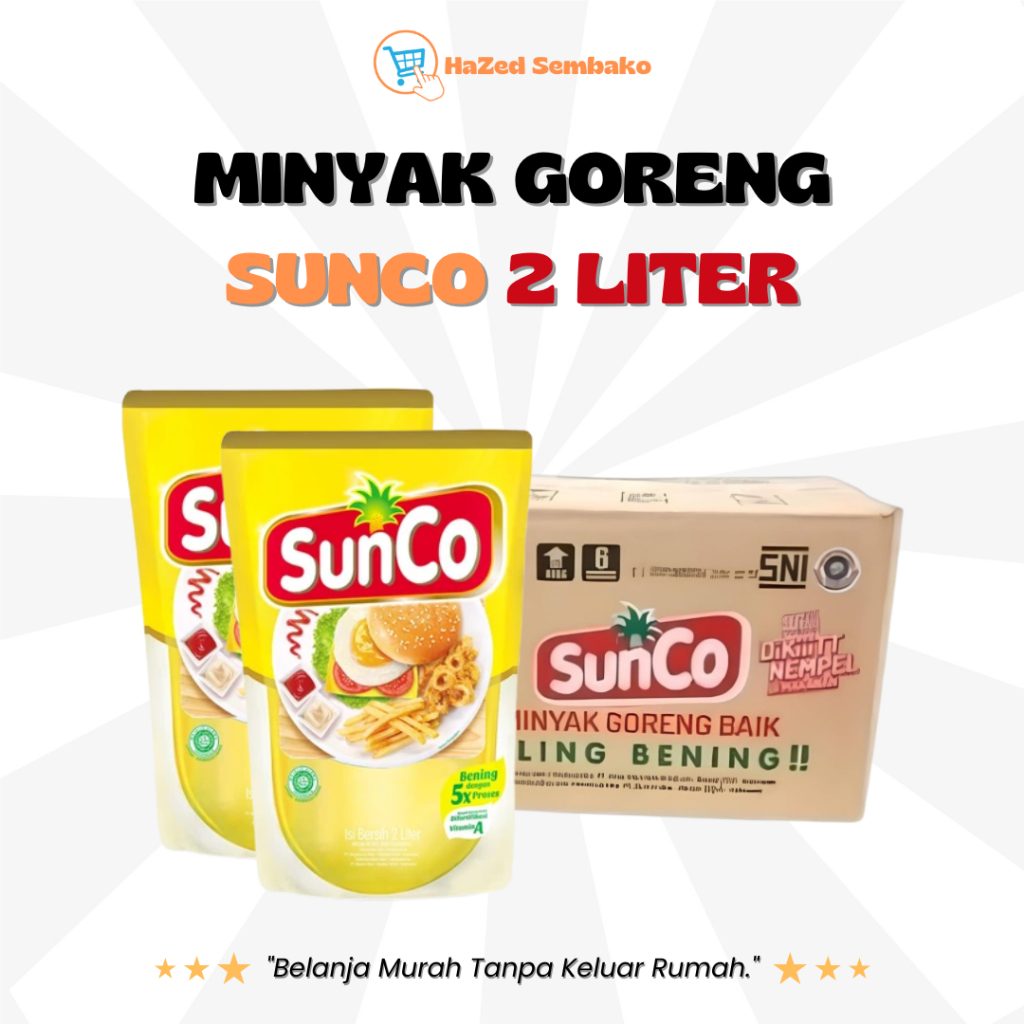 

Minyak goreng Sunco Refil isi 6 x 2 liter