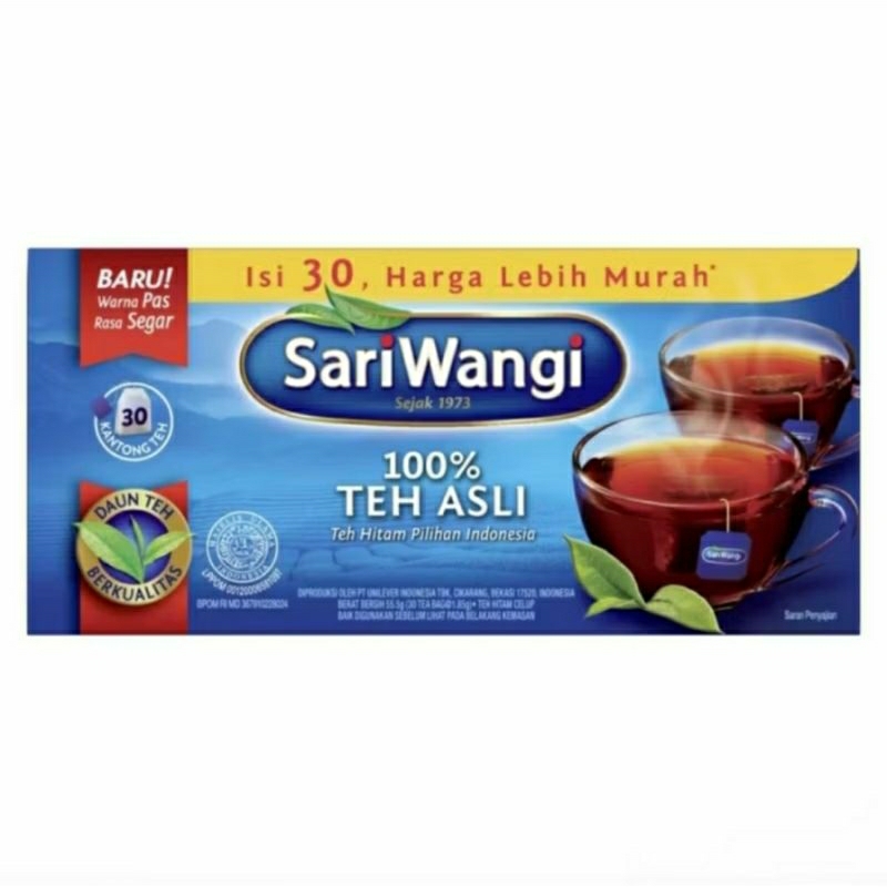 

Sariwangi Teh Celup Hitam Asli 1,85g isi 30 - Teh Hitam, Black Tea