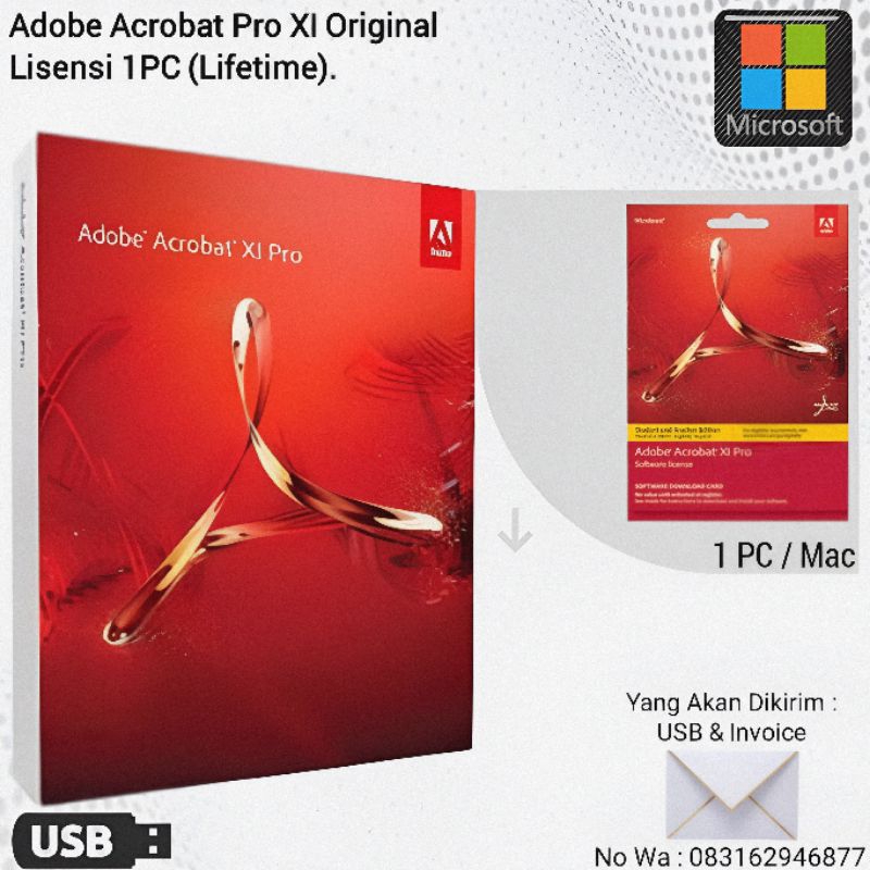 Adobe Acrobat XI Pro Original Lisensi 2PC (Lifetime).