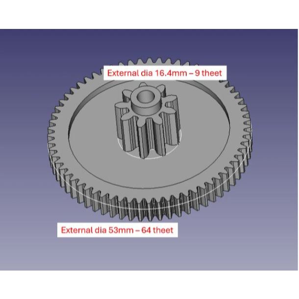 GEAR MOBILAN AKI 64 X 9T PART GEAR MAINAN AKU