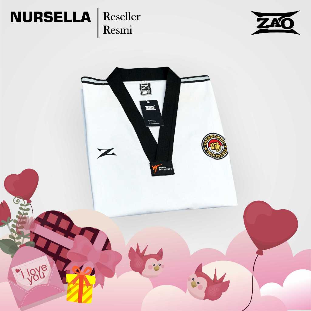 Dobok Kyourogi List Hitam Silver ZAO Taekwondo