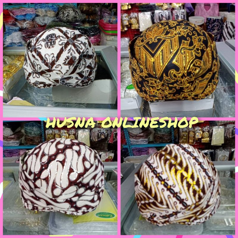 Blangkon Jawa Solo/Blangkon Prada putih dan Gold/Blangkon Pengatin/Blangkon Dewasa/Blangkon