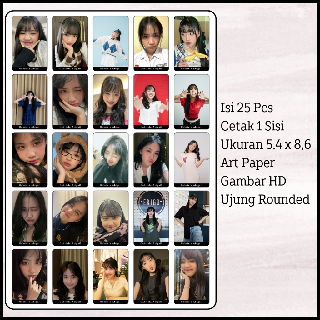 Photocard Ella JKT48 25 pcs, PC Ella JKT48 1 Sisi,Selca Ella Jkt48