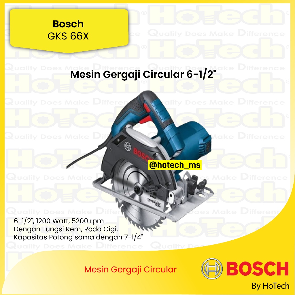 Bosch GKS 66X Mesin Gergaji Circular 6-1/2" || Bosch Mesin Gergaji Potong