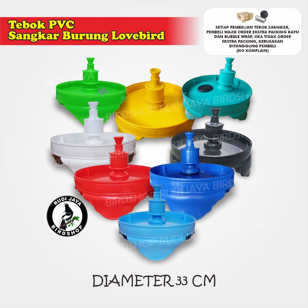 TEBOK LOVEBIRD PVC WARNA & HITAM LENGKAP PION PLASTIK SANGKAR BURUNG LOVEBIRD KANDANG BULAT KAPSUL