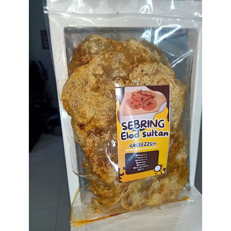 

sebring Elod || Kripik Elod || cemilan Enak || Rasa Pedas gurih 150 gr