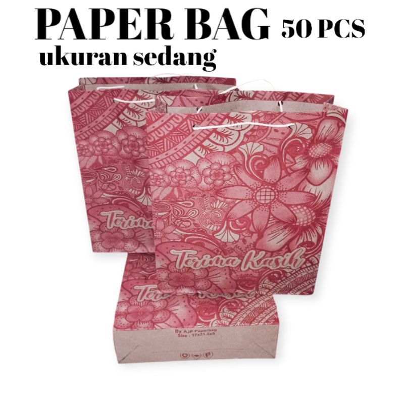 

tas sofenir sedang batik 50 pcs UK 21×17×5 paper bagcantik motif batik