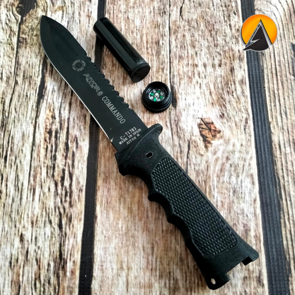 Pisau Camping Outdoor Survival Aitor Commando Black C-60519