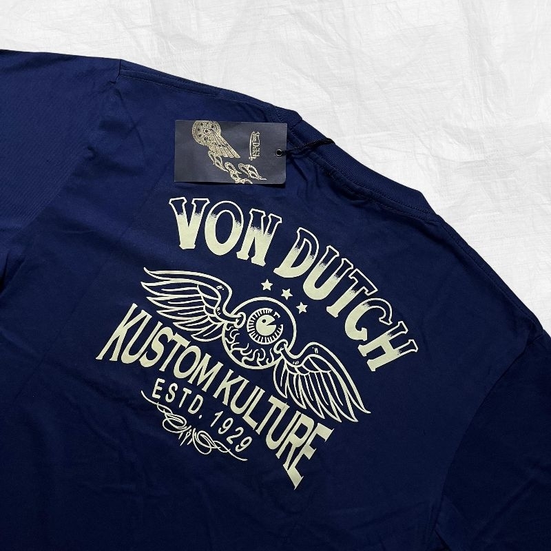Von Dutch Tshirt Original 100% - Navy Baju Pria Lengan Pendek
