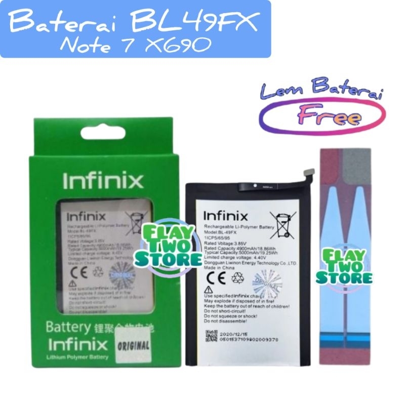 Baterai Batre Infinix Note 7 X690 BL49FX Battre Batrei Batrai Battery BL49FX