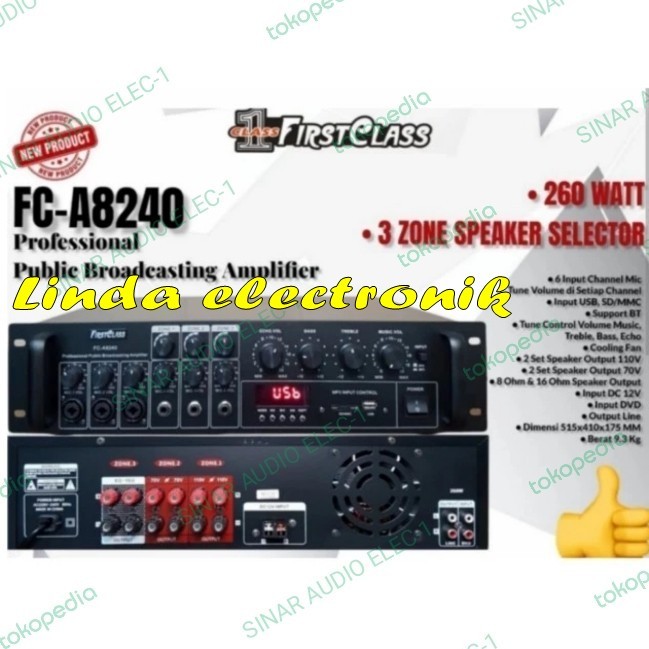 Amplifier power mixer pa system original Firstclass fc a8240 fc a 8240