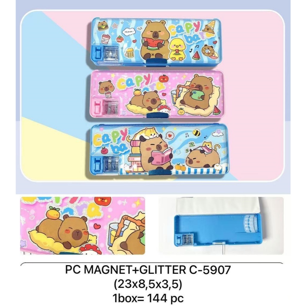 

Tempat Pensil Magnet Serutan 2 Lubang Capybara Glitter C-5907