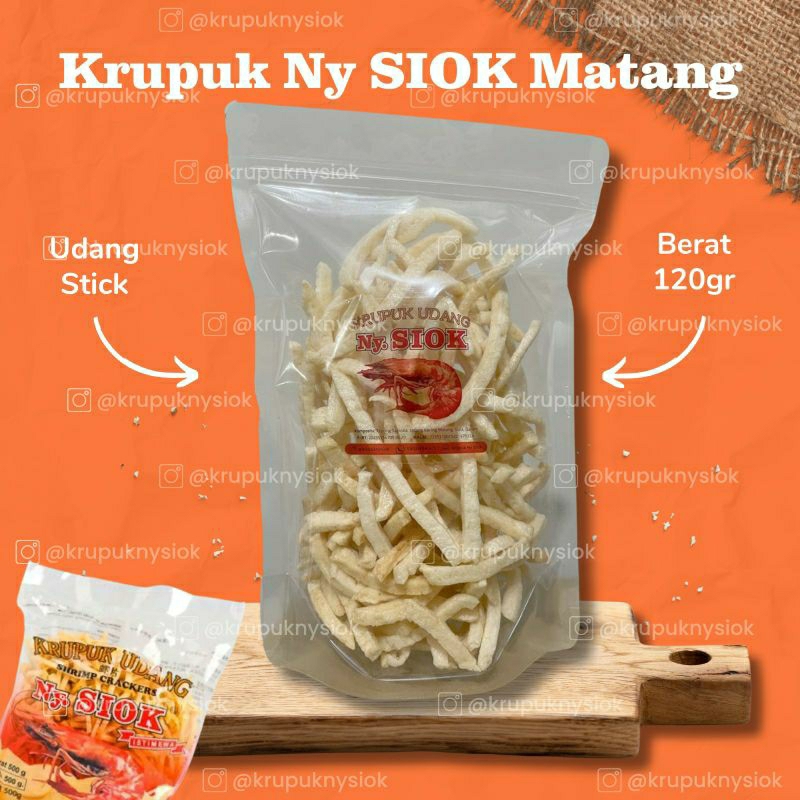 

Krupuk Ny SIOK Matang Varian Udang Oval, Udang Stick, Ikan Oval 50 dan 120 gram