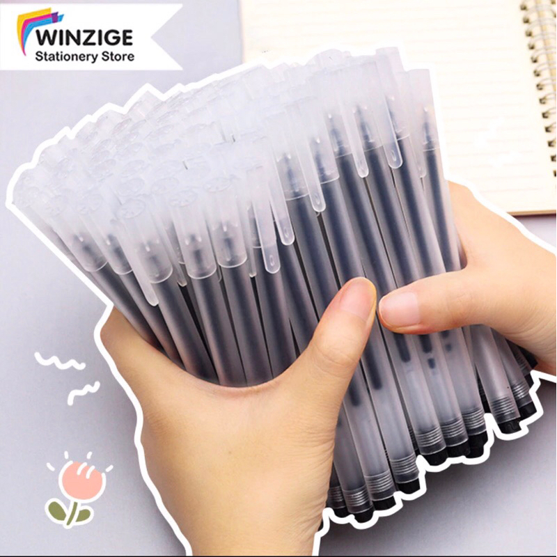 

Pulpen Gel 0.5 mm Hitam Isi 10 pcs Pena Gel 10pcs Tinta hitam Bayar di tempat