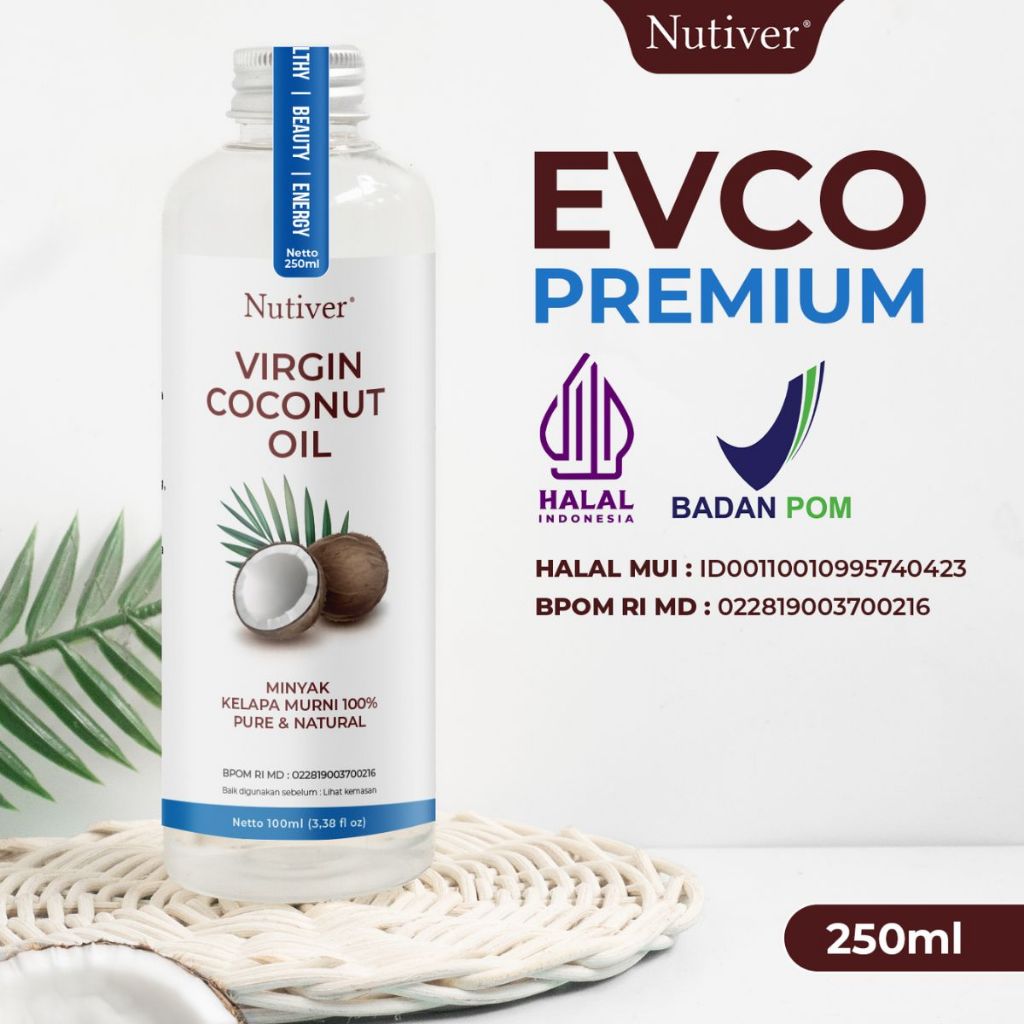 

VCO Virgin Coconut OIL - EVCO EXTRA VIRGIN COCONUT OIL MINYAK KELAPA MURNI ASLI ORIGINAL 250 ml