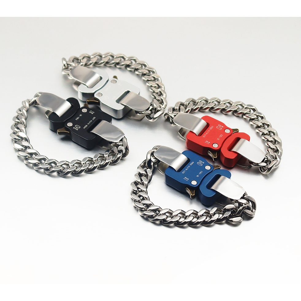 1017 ALYX 9SM Rollercoaster-Buckled Chained Bracelet [Classic Variant]