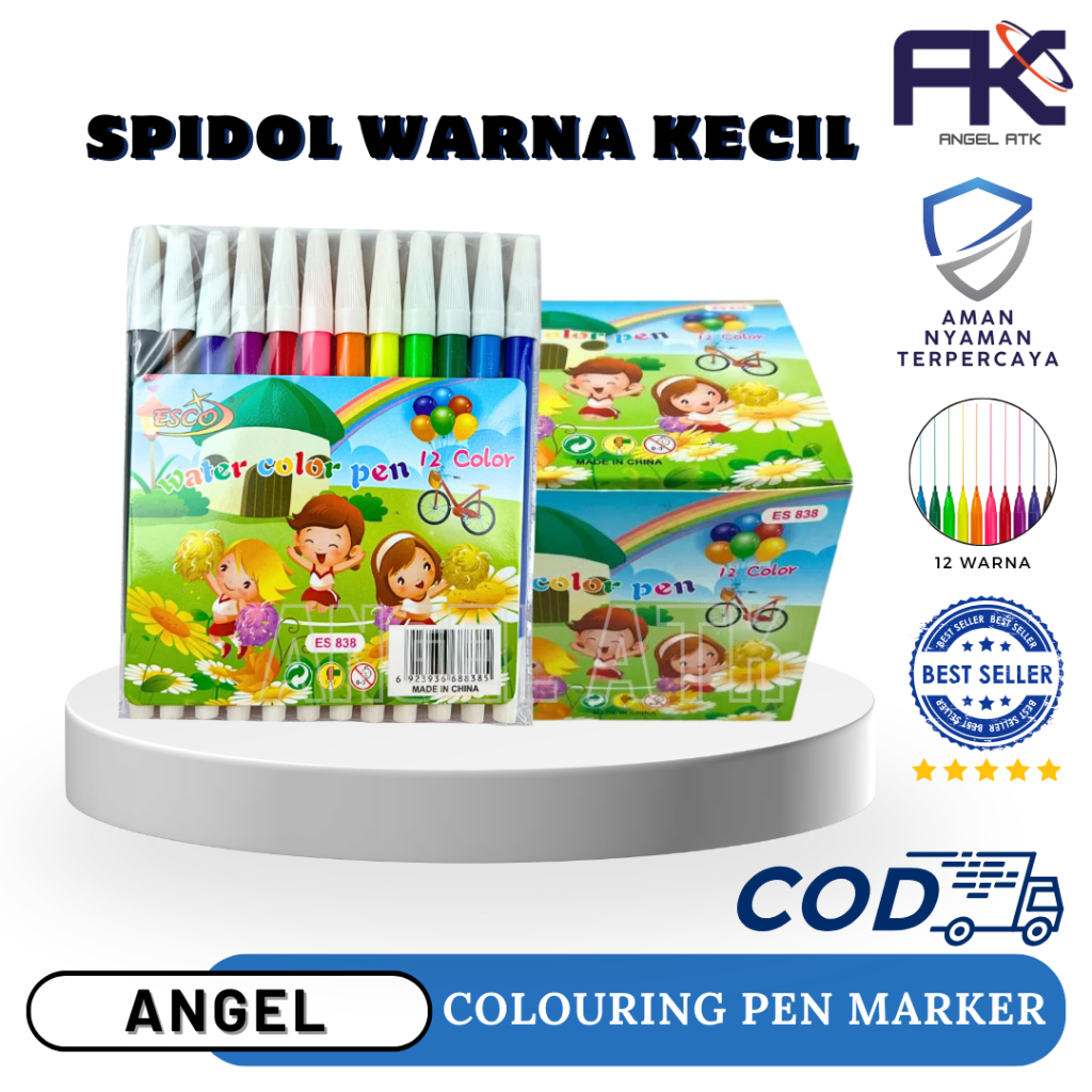 

Termurah Spidol Esco Mini / Isi 12 Pcs / Spidol Menggambar / Spidol Kecil Warna / Spidol Untuk Dekoratif / Tidak Gampang Bocor / COD / Atk Blessing