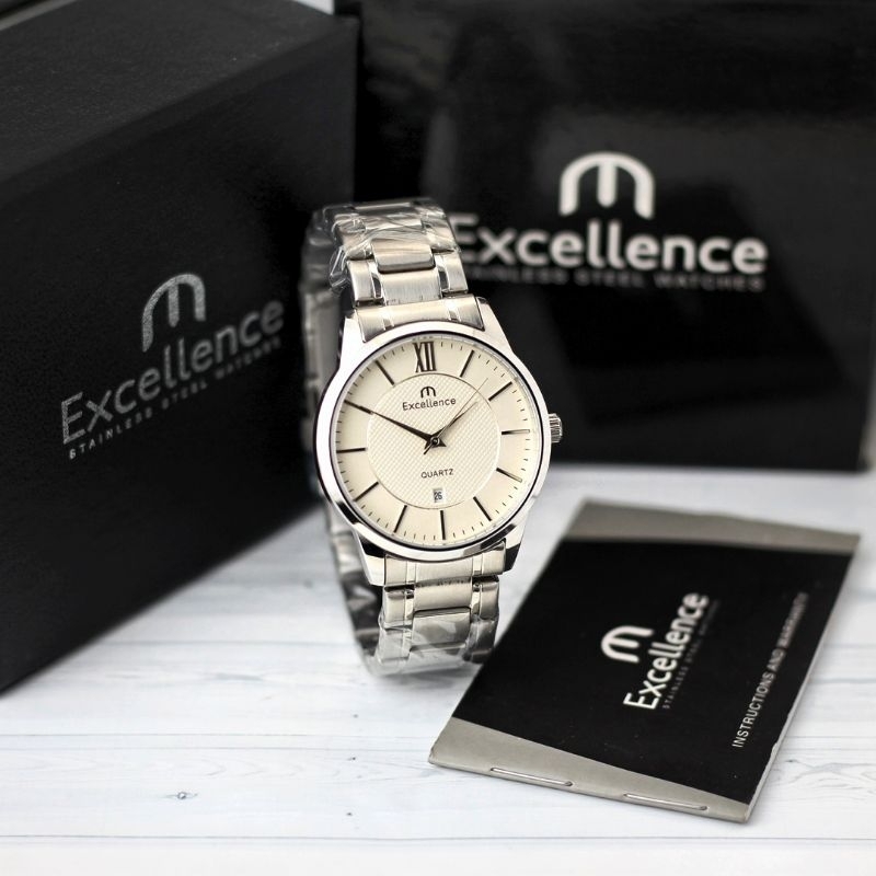 Jam Tangan Wanita Excellence 8302 Quartz Tanggal Aktif Free Box dan Garansi