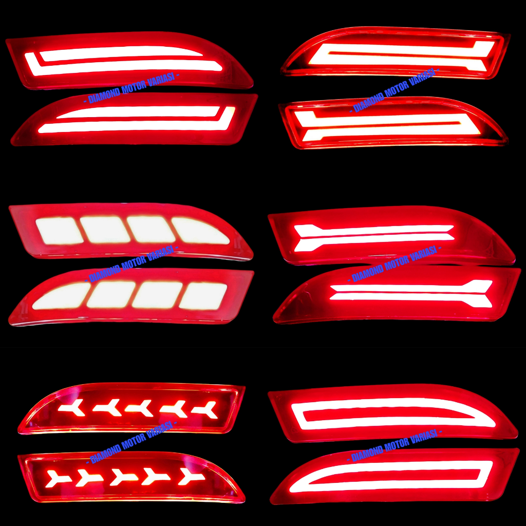 Mata Kucing Reflektor Lampu LED Bemper Belakang Rush Terios All New Avanza Xenia 2006 2012 2015 2019