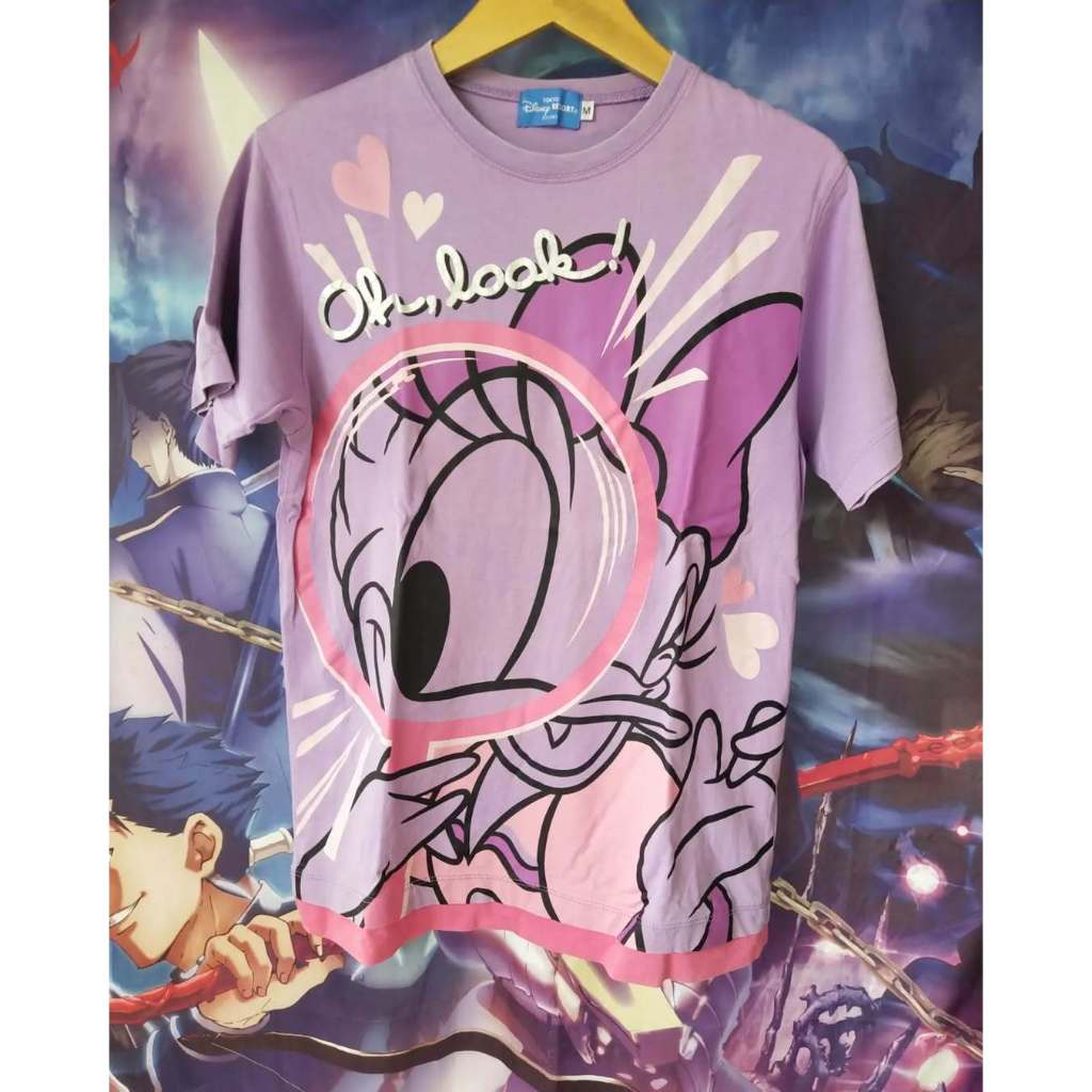 Disney's Daisy Duck Big Print Official Cartoon Tee Kaos Tshirt Original Second Merch Japan Korea Bra